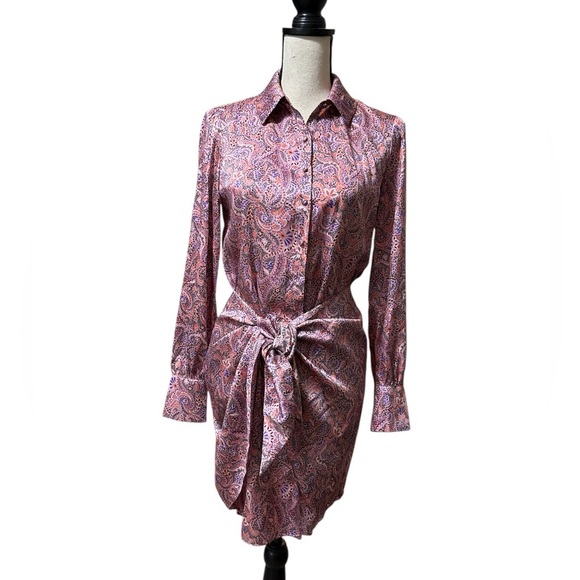 Cinq a Sept Gaby Dress in Psychadelic Paisley in Tea Rose Multi Sz. 0 Sz. XS NWT - Picture 6 of 14